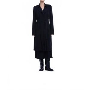 NEW DĀL THE LABEL flowy lapel trench coat in black